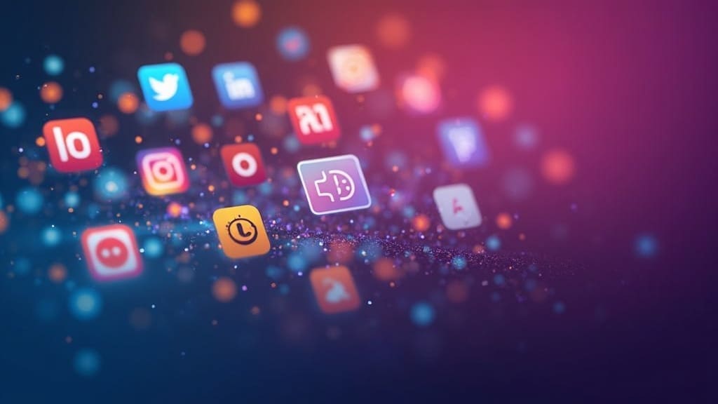 Collection of free app icons on a digital screen